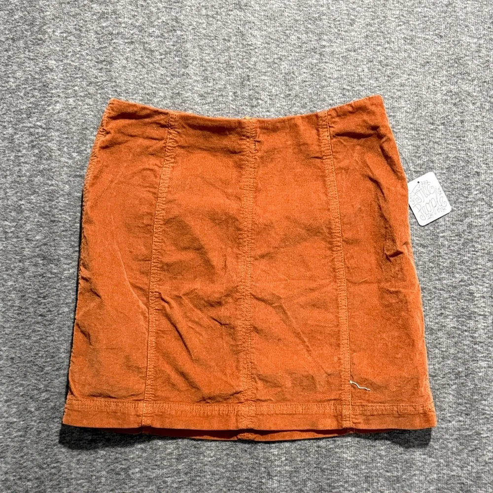 NWT‎ Free People Brown Corduroy Panel Mini Skirt Women’s Size 4